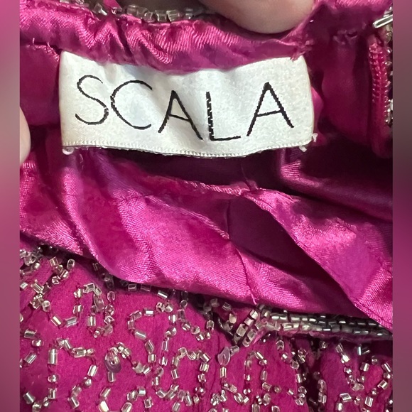 NWOT: Stunning Scala Fuchsia Sequined Long Backless Gown! Size Medium. 💖 - Picture 11 of 16